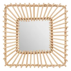 3S. x Home Miroir carré en rotin 40x40 beige