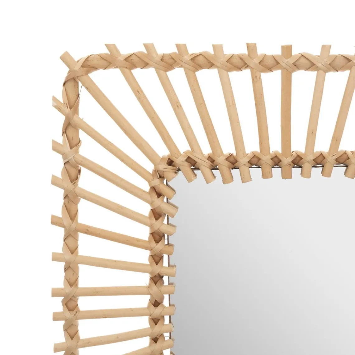 3S. x Home Miroir carré en rotin 40x40 beige