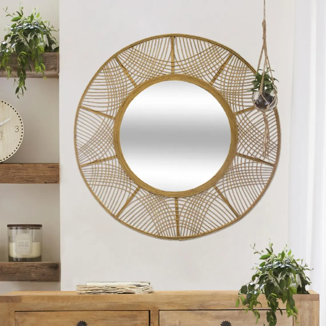 3S. x Home Miroir en Bambou Ina Sale