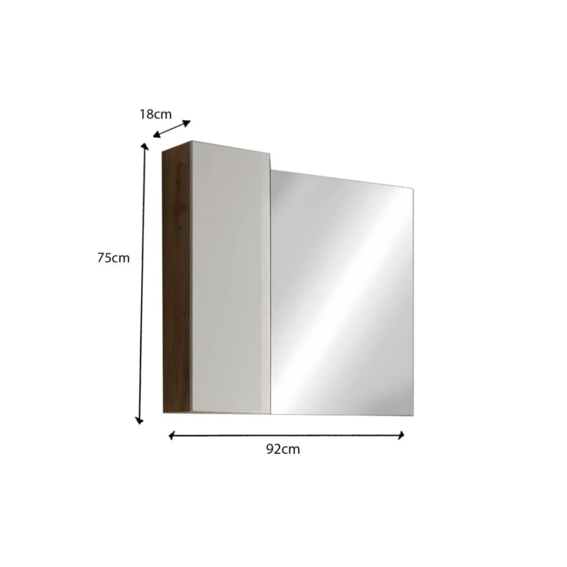 3S. x Home Miroir Led avec Colonne Integrée Ancona 1 Porte L92 cm Clearance