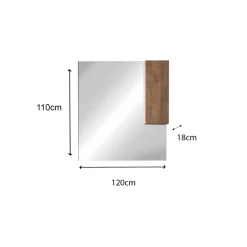 3S. x Home Miroir Led avec Colonne Integrée 1 Porte H30 cm coloris Chêne Mercure Sale