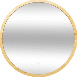 3S. x Home Miroir LED Mural Rond Bambou