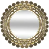 3S. x Home Miroir Métallique En Forme De Fleur Dorée
