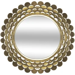 3S. x Home Miroir Métallique En Forme De Fleur Dorée