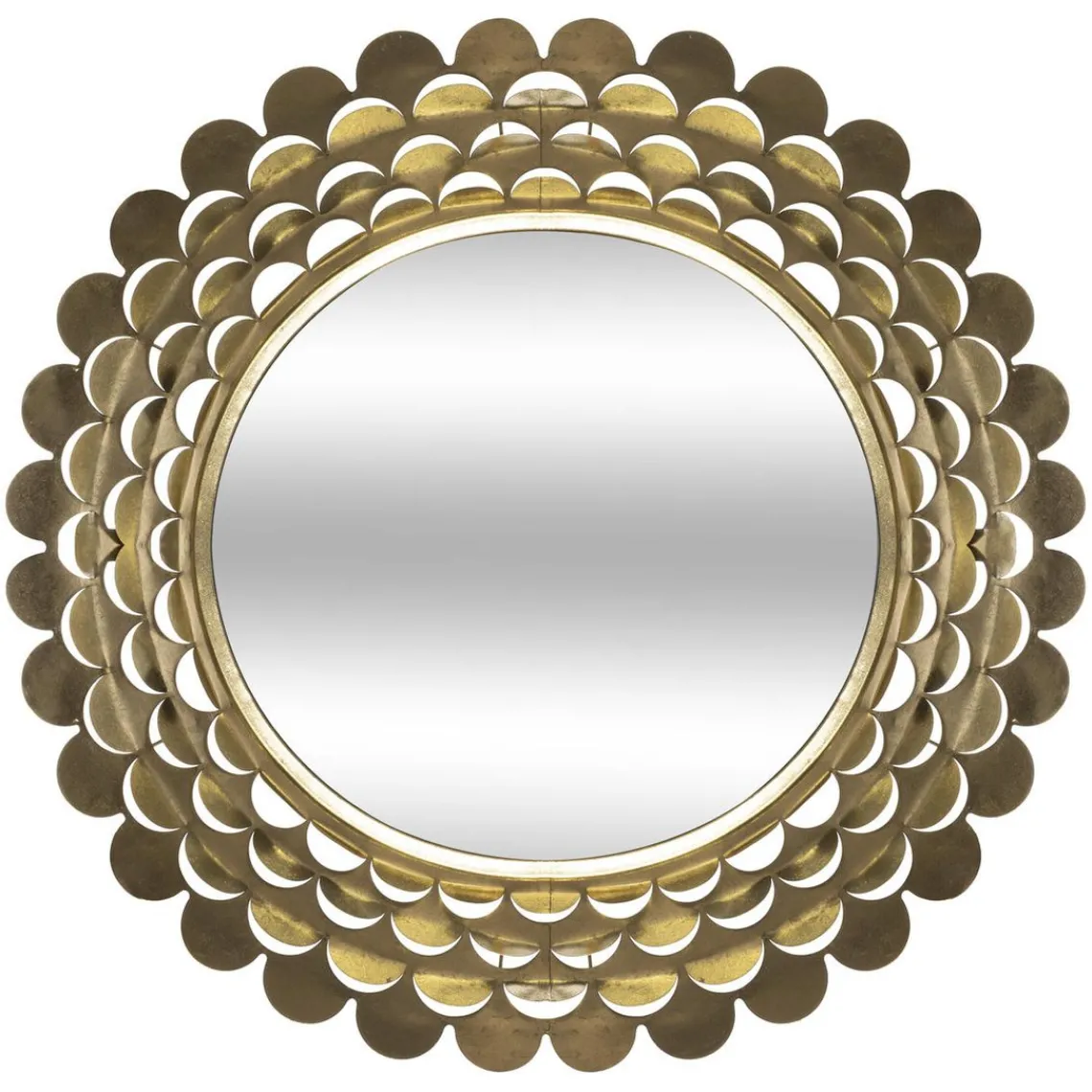 3S. x Home Miroir Métallique En Forme De Fleur Dorée