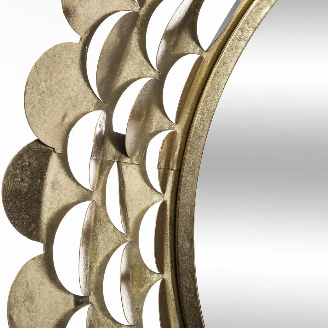 3S. x Home Miroir Métallique En Forme De Fleur Dorée