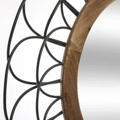 3S. x Home Miroir Métallique et Bois en Forme de fleur Hot