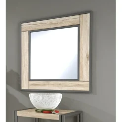 3S. x Home Miroir mural avec cadre décor chêne San Remo Best