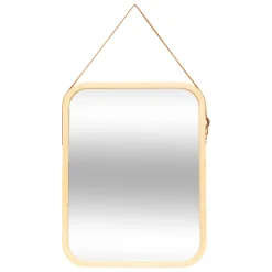 3S. x Home Miroir mural avec lanière en cuir Discount