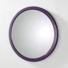 3S. x Home Miroir mural rond violet en métal Best