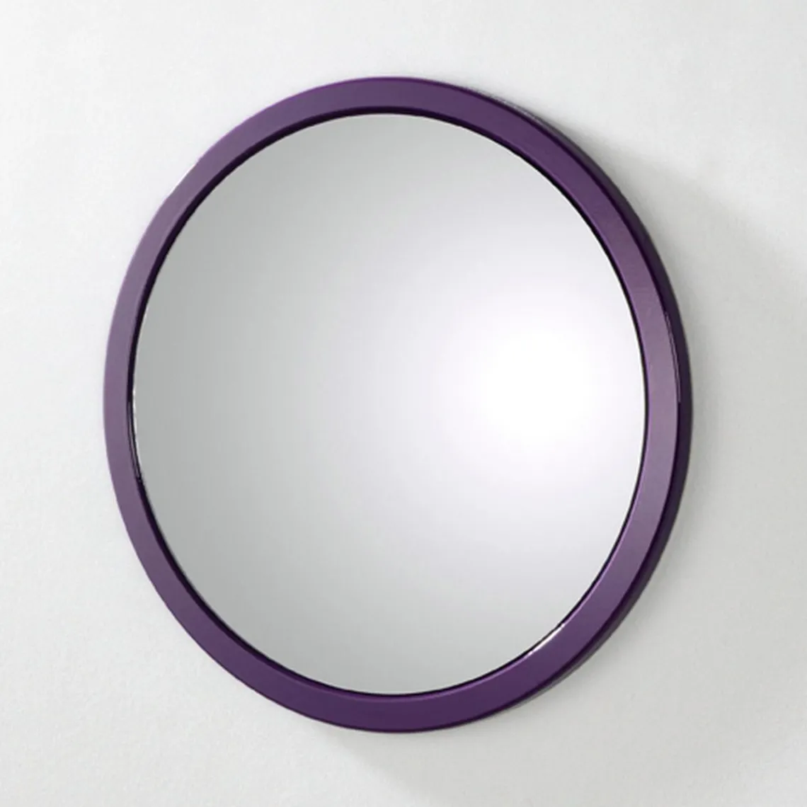 3S. x Home Miroir mural rond violet en métal Best