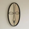 Becquet Miroir ovale décor ethnique en métal LOOKY noir Online