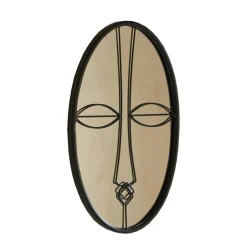 Becquet Miroir ovale décor ethnique en métal LOOKY noir Online