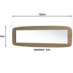 Macabane Miroir rectangulaire angles arrondis couleur mocha JULIA Hot