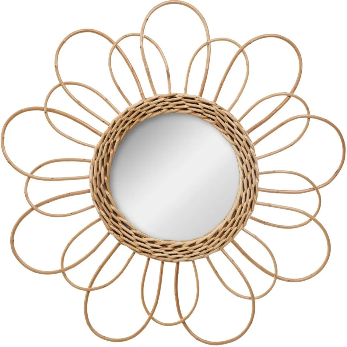 3S. x Home Miroir Rotin Fleur Clearance