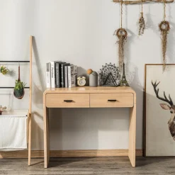 3S. x Home Nordlys - Console Table Scandinave en Bois avec 2 Tiroirs Discount