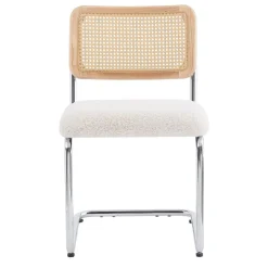 3S. x Home Nordlys - Lot de 2 Chaises de Salle a Manger Industrielles Metal Cannage Rotin New