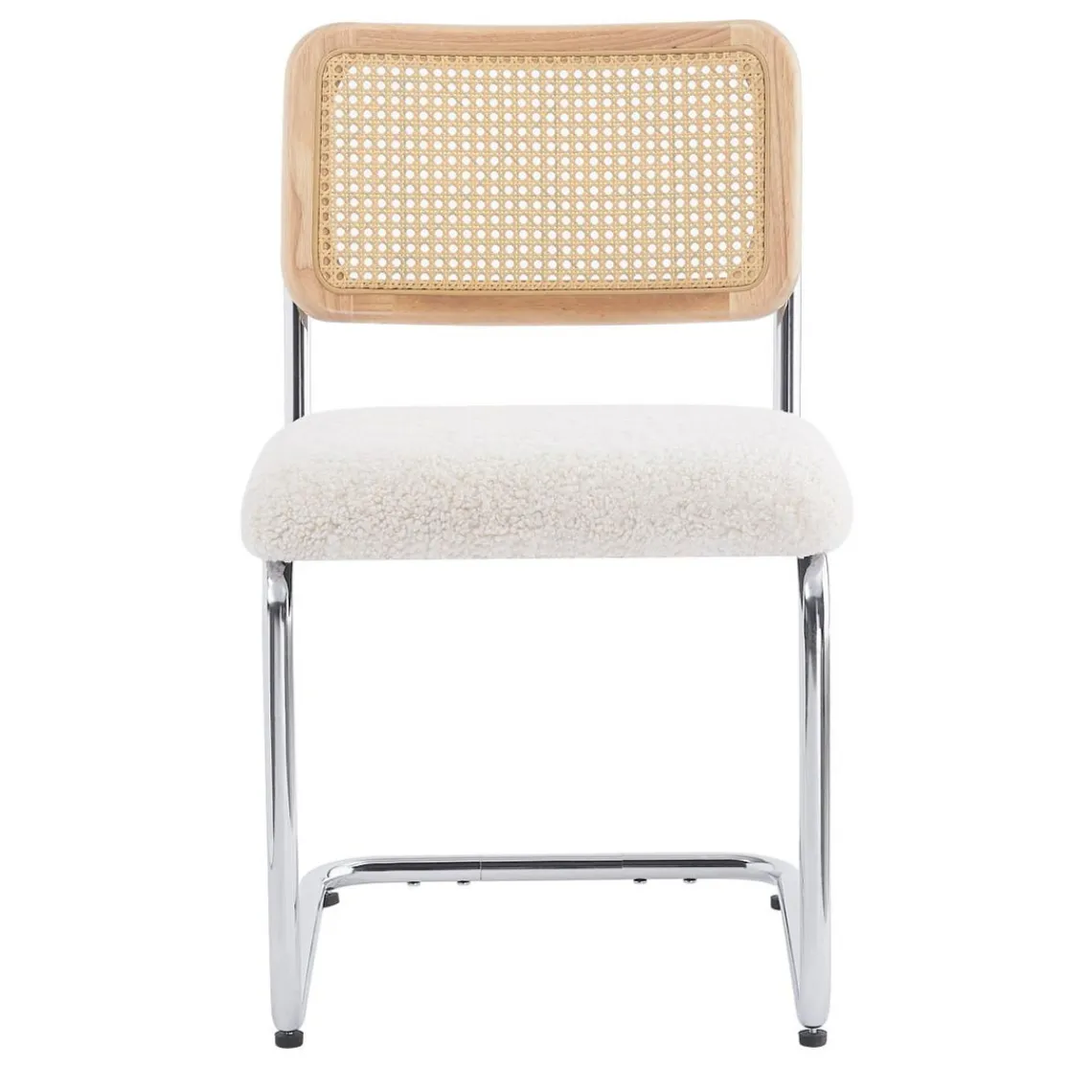 3S. x Home Nordlys - Lot de 2 Chaises de Salle a Manger Industrielles Metal Cannage Rotin New