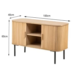 3S. x Home Nordlys - Meuble TV Scandinave Bois Massif 2 Portes Online