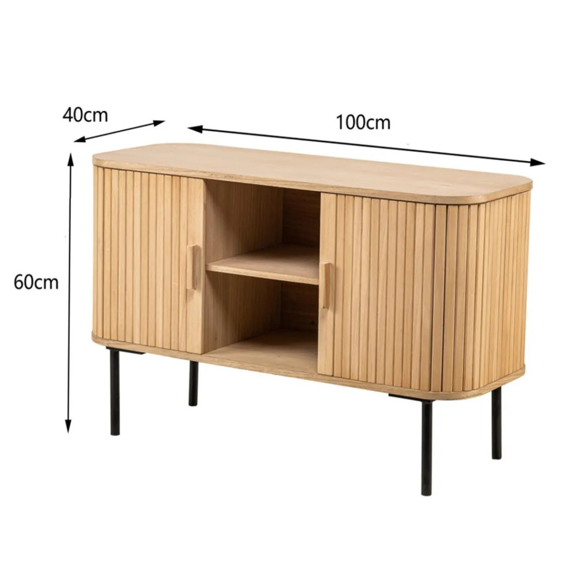 3S. x Home Nordlys - Meuble TV Scandinave Bois Massif 2 Portes Online