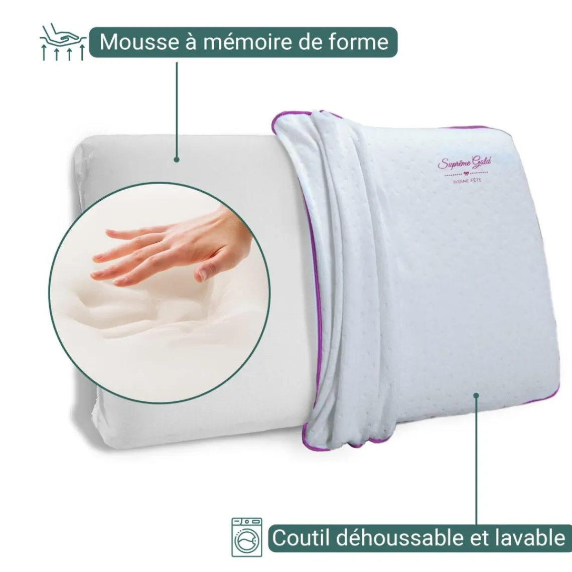 SAMPUR Oreiller bonne fete en mousse Sale