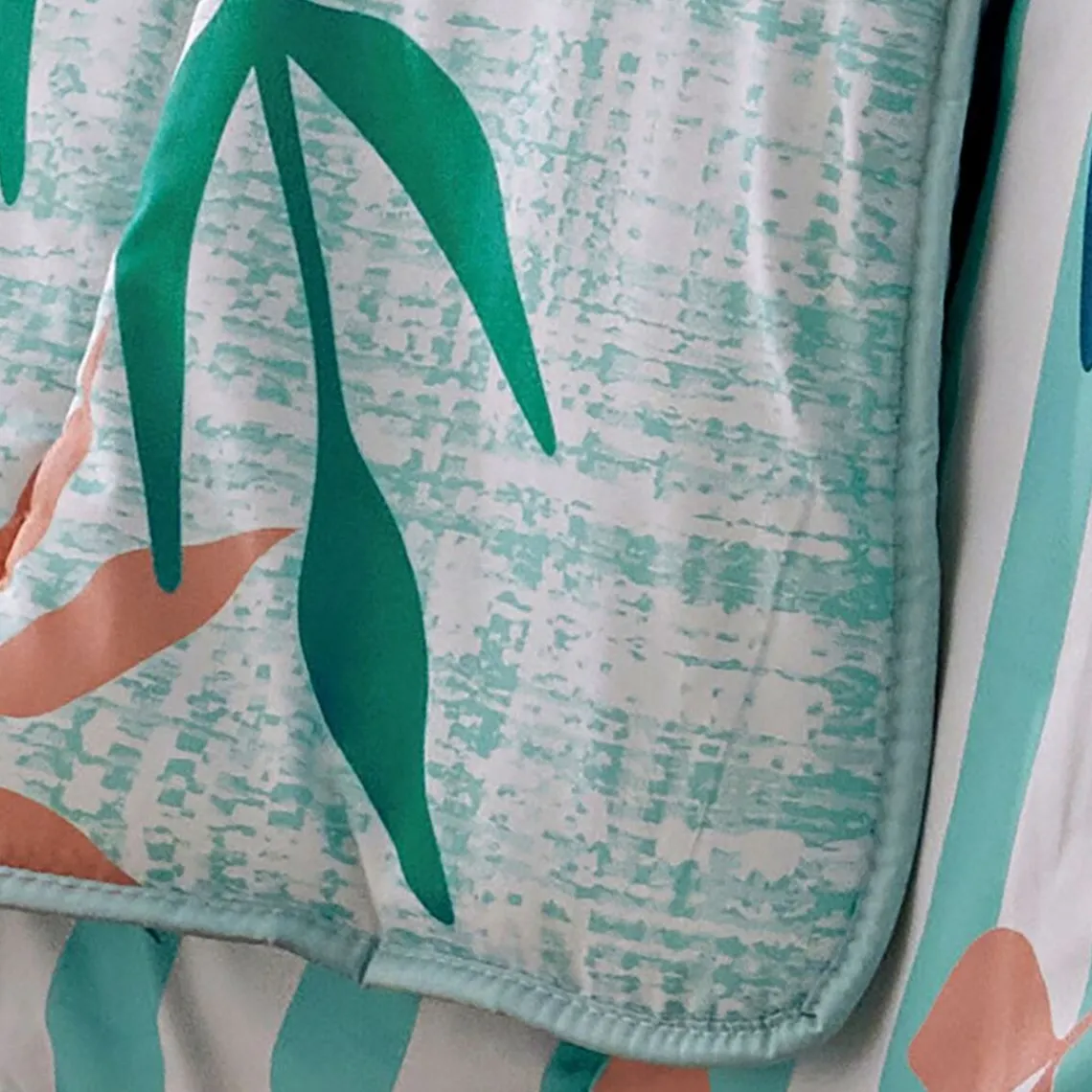 Becquet Oreiller en polyester HOJAS DÉCO DOUBLE FACE bleu turquoise Clearance