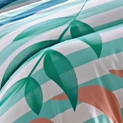 Becquet Oreiller en polyester HOJAS DÉCO DOUBLE FACE bleu turquoise Clearance