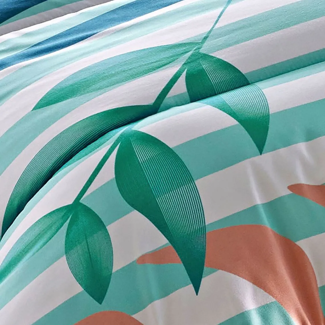 Becquet Oreiller en polyester HOJAS DÉCO DOUBLE FACE bleu turquoise Clearance