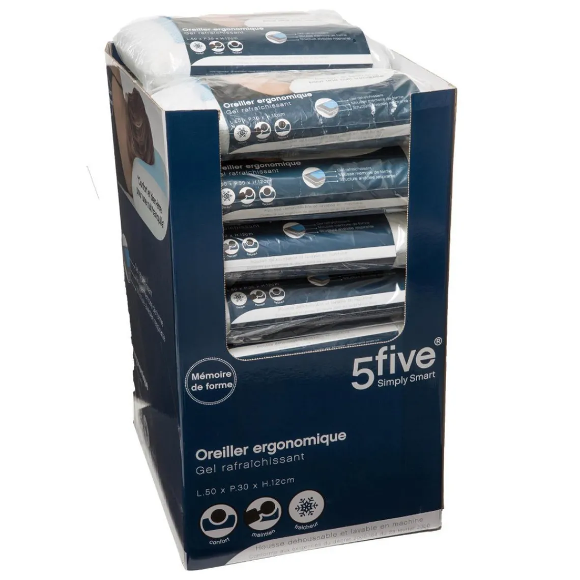 3S. x Home Oreiller mémoire de forme gel 50x30 cm Clearance