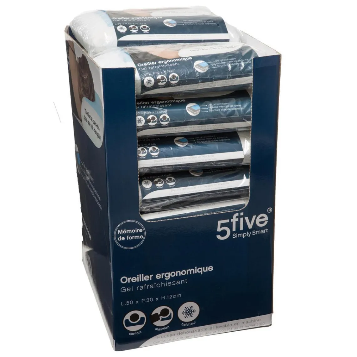 3S. x Home Oreiller mémoire de forme gel 50x30 cm Clearance