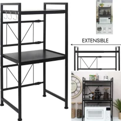3S. x Home Organisateur Micro-Ondes Modulable 40-en Métal Clearance