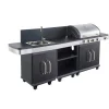 Cook'In Garden Pack Barbecue gaz FIDGI 4 Brûleurs avec desserte et évier avec Housse et Coffret 3 pièces aimantés Online