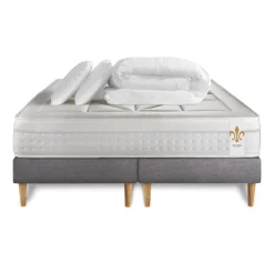 LITIER DELUXE Pack Le Vingt-Huit double sommiers Gris Best