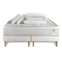 LITIER DELUXE Pack Le Vingt-Huit double sommiers Blanc Hot