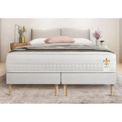 LITIER DELUXE Pack Le Vingt-Huit double sommiers Blanc Hot