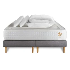 LITIER DELUXE Pack Le Vingt-Quatre double sommiers Gris Best