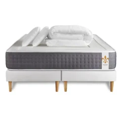 LITIER DELUXE Pack Le Vingt-Six double sommiers Blanc New