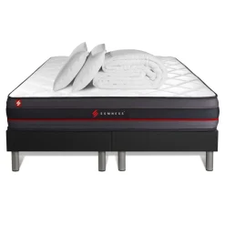 Somness Pack matelas REGEN double sommiers noir Couette 2 oreillers Best