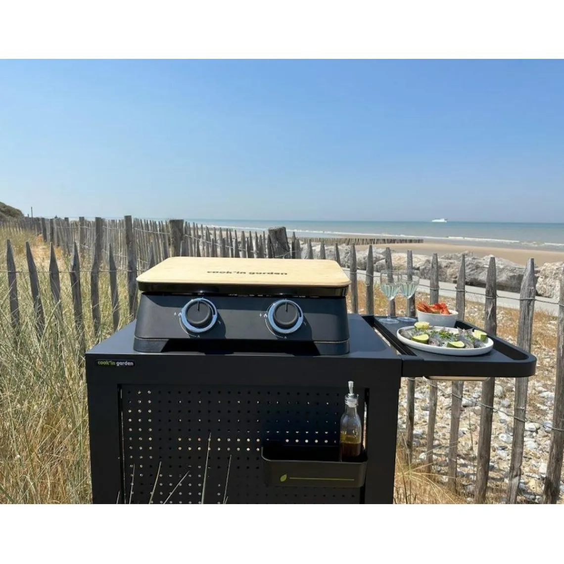 Cook'In Garden Pack Plancha gaz avec Housse pour barbecue et plancha et Kit pour cuisson plancha Online