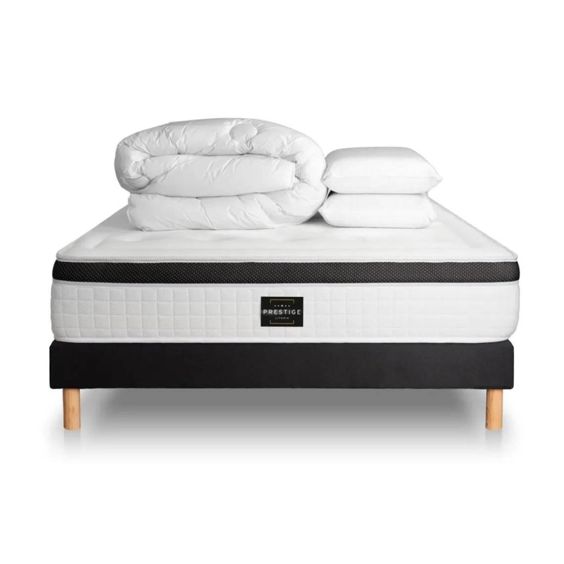 Prestige literie Pack Privilège sommier Kit Noir Clearance
