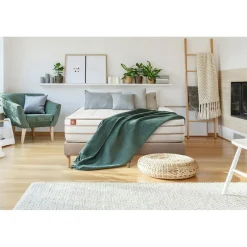 Marmottes & Co Pack prêt a dormir matelas LE DOUILLET Memoire de forme BioVisco double sommiers Beige 2 oreillers couette Sale