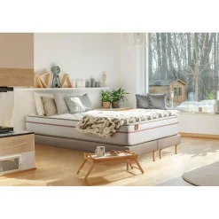 Marmottes & Co Pack prêt a dormir matelas LE PAISIBLE Memoire de forme BioVisco double sommiers Beige 2 oreillers couette Clearance