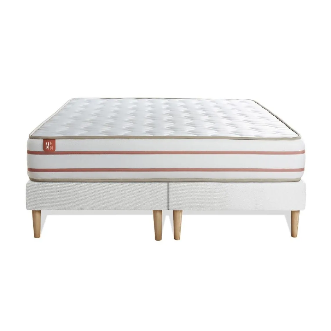 Marmottes & Co Pack prêt a dormir matelas LE DOUX Memoire de forme double sommiers Blanc 2 oreillers couette Discount