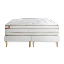 Marmottes & Co Pack prêt a dormir matelas LE DOUILLET Memoire de forme BioVisco double sommiers Blanc 2 oreillers couette Online