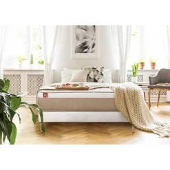 Marmottes & Co Pack prêt a dormir matelas LE SOYEUX Ressorts ensaches Memoire de forme BioVisco sommier kit Blanc Clearance