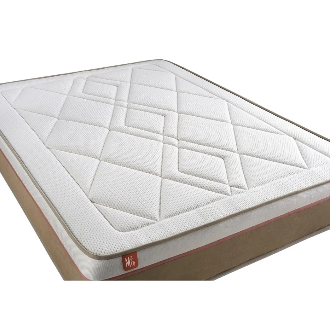 Marmottes & Co Pack prêt a dormir matelas LE SOYEUX Ressorts ensaches Memoire de forme BioVisco sommier kit Blanc Clearance