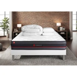 Somness Pack prêt a dormir matelas REGEN a memoire de forme sommier kit blanc Couette 2 oreillers Clearance