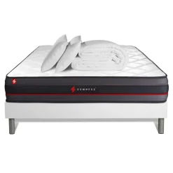 Somness Pack prêt a dormir matelas REGEN a memoire de forme sommier kit blanc Couette 2 oreillers Clearance