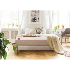 Marmottes & Co Pack prêt a dormir matelas LE SOYEUX Ressorts ensaches Memoire de forme BioVisco sommier kit Beige Best
