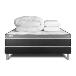 VITALIT Pack prêt a dormir VITAL CARE sommier Kit noir New